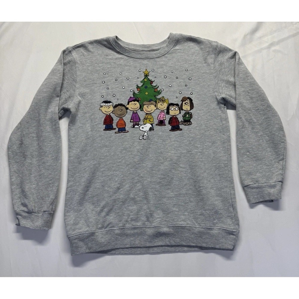 PEANUTS "A Charlie Brown Christmas" Gray Crew Neck Pullover Sweatshirt Youth XL